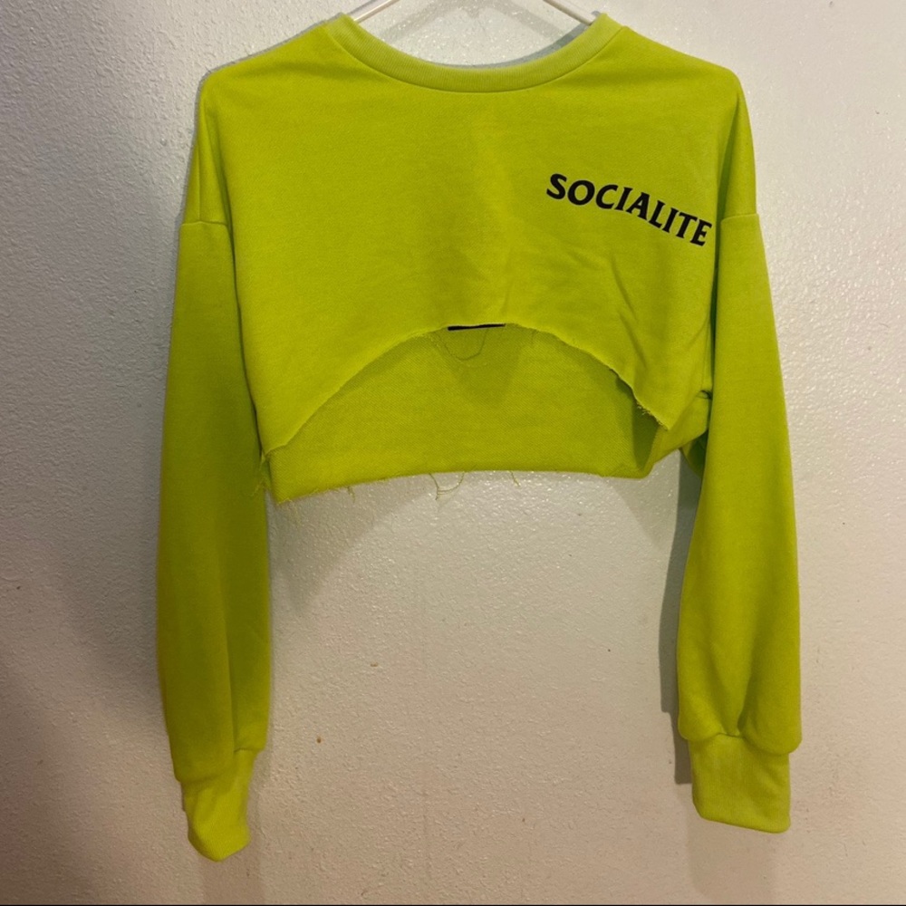Neon Green Socialite Crop Top
